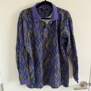 Dior monsieur Purple and Gold Geometric Button Down Shirt